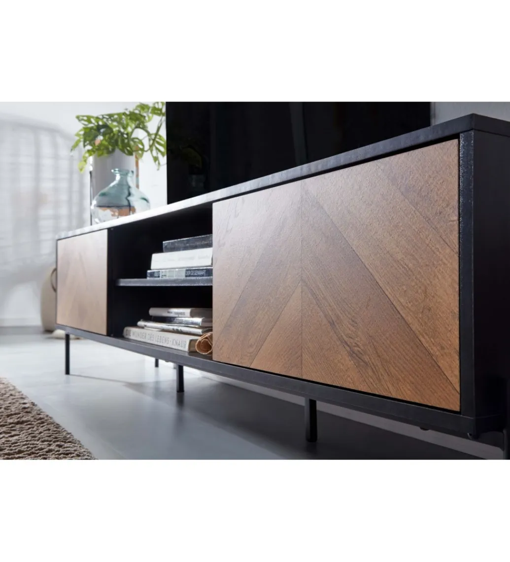 WOHNLING, GERMANY Stolik pod TV SALUZZO 163 cm w optyce dąb