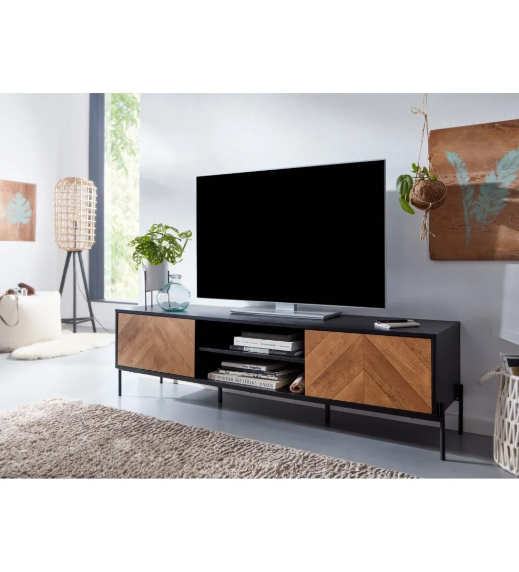 WOHNLING, GERMANY Stolik pod TV SALUZZO 163 cm w optyce dąb