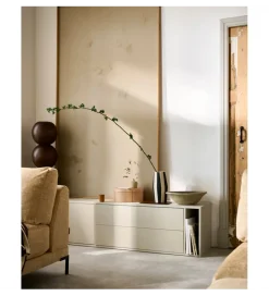 WOOOD Stolik pod TV SETTLE 200 cm drewno sosny dust