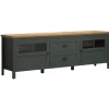 MCA Linia Włoska Stolik pod TV STANTON 184 cm w optyce dębu Evoke Ciemnozielony