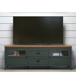 MCA Linia Włoska Stolik pod TV STANTON 184 cm w optyce dębu Evoke Ciemnozielony
