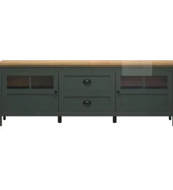 MCA Linia Włoska Stolik pod TV STANTON 184 cm w optyce dębu Evoke Ciemnozielony