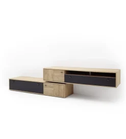 MCA Stolik pod TV VALENCIA 306 cm antracytowo naturalny