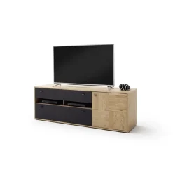 MCA Stolik pod TV VALENCIA 184 cm antracytowo naturalny