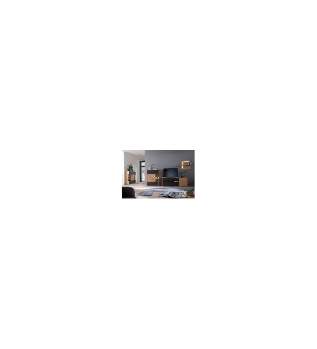 MCA Stolik pod TV VALENCIA 184 cm antracytowo naturalny