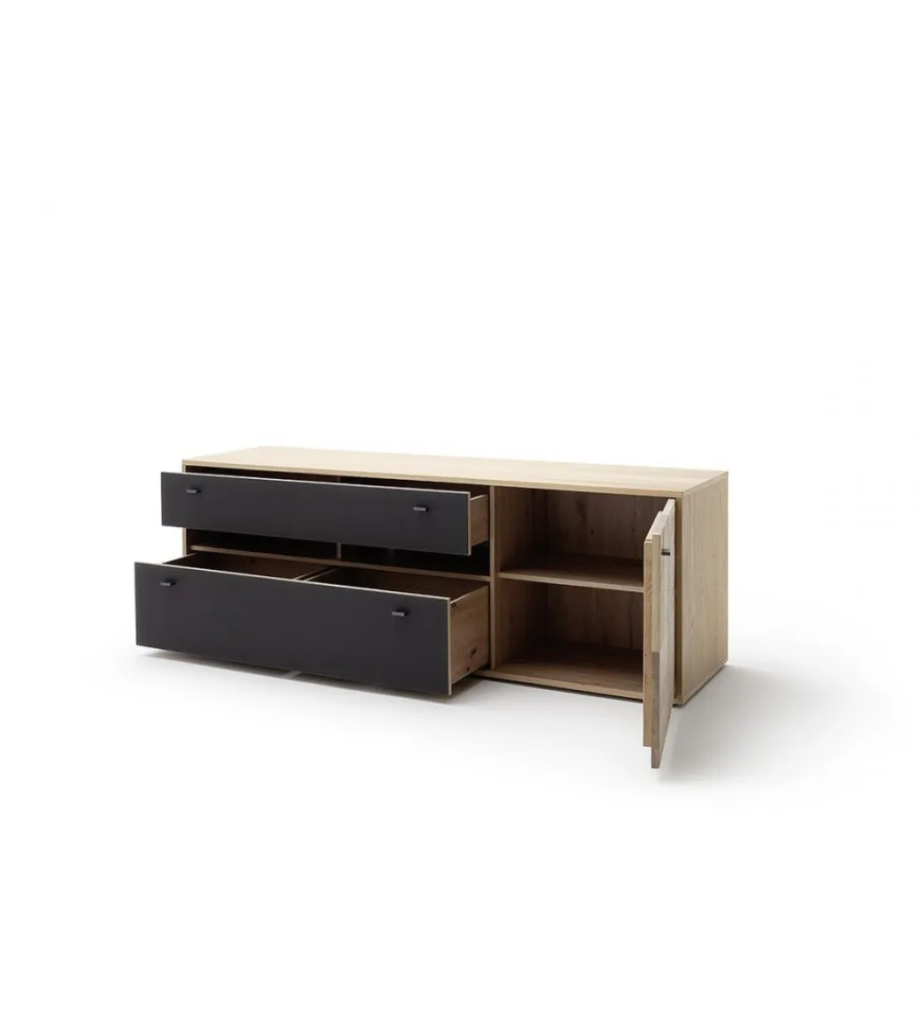 MCA Stolik pod TV VALENCIA 184 cm antracytowo naturalny
