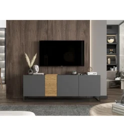 Polski Design ML Stolik pod TV VANTA 160 cm antracytowy matowy