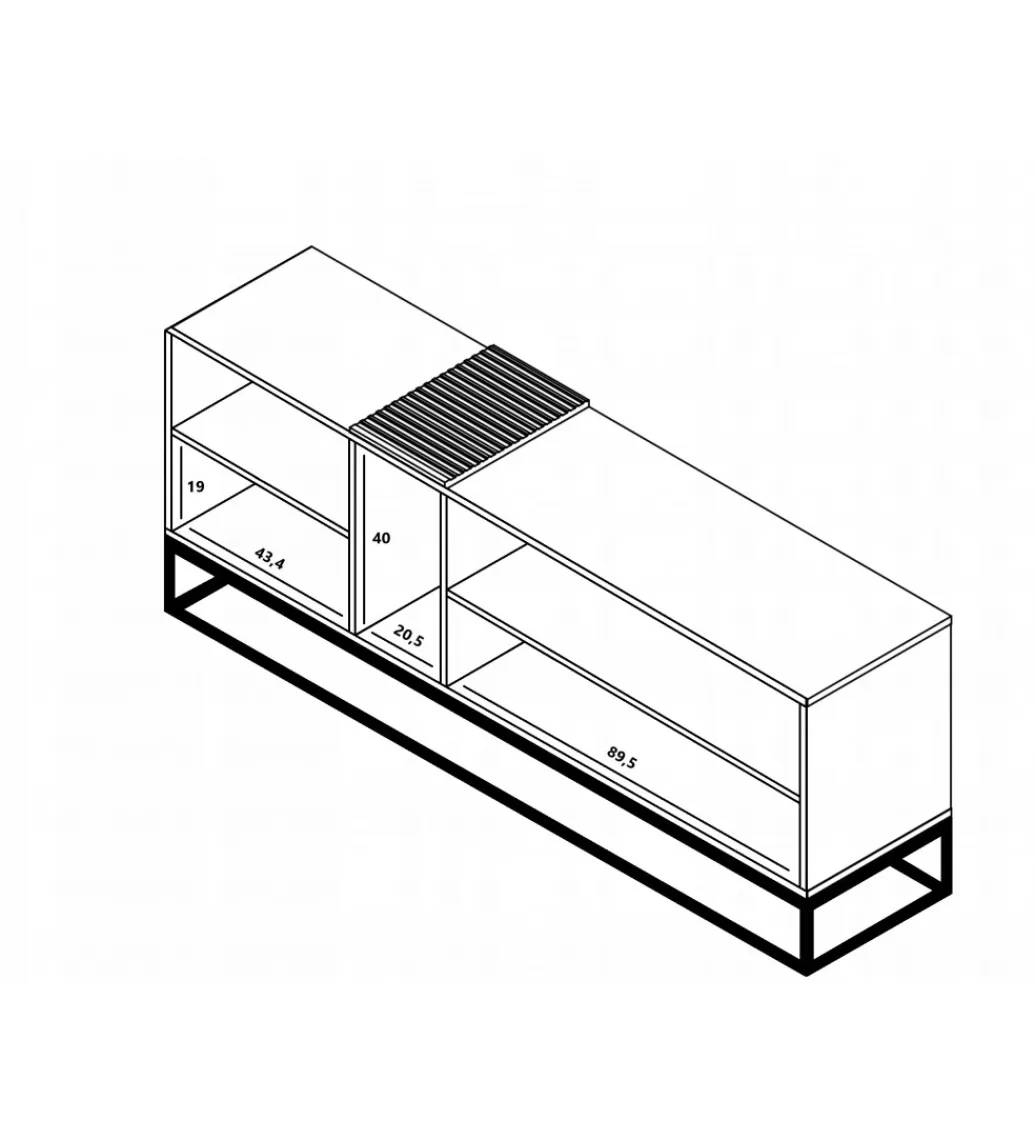 Polski Design ML Stolik pod TV VANTA 160 cm antracytowy