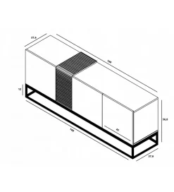 Polski Design ML Stolik pod TV VANTA 160 cm antracytowy
