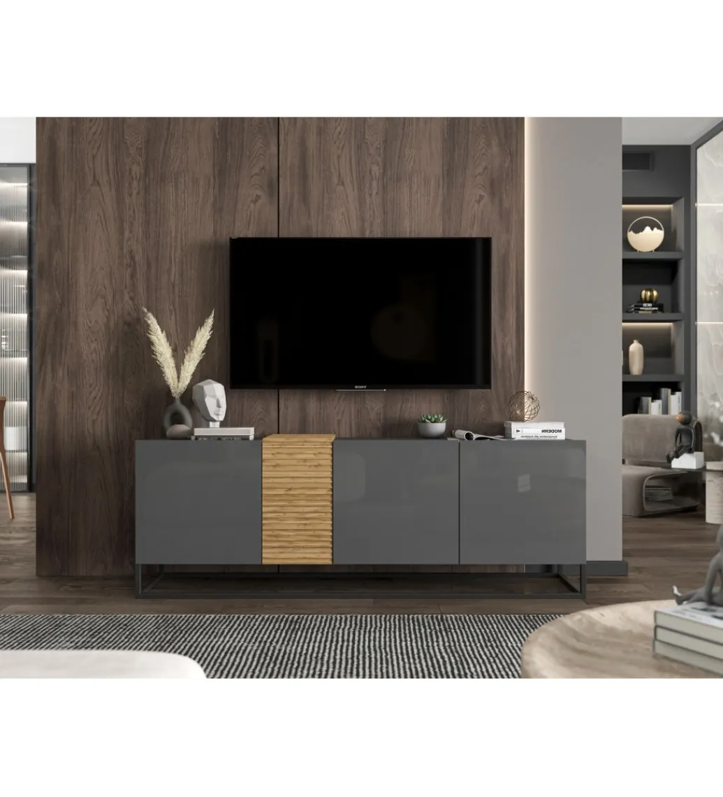 Polski Design ML Stolik pod TV VANTA 160 cm antracytowy