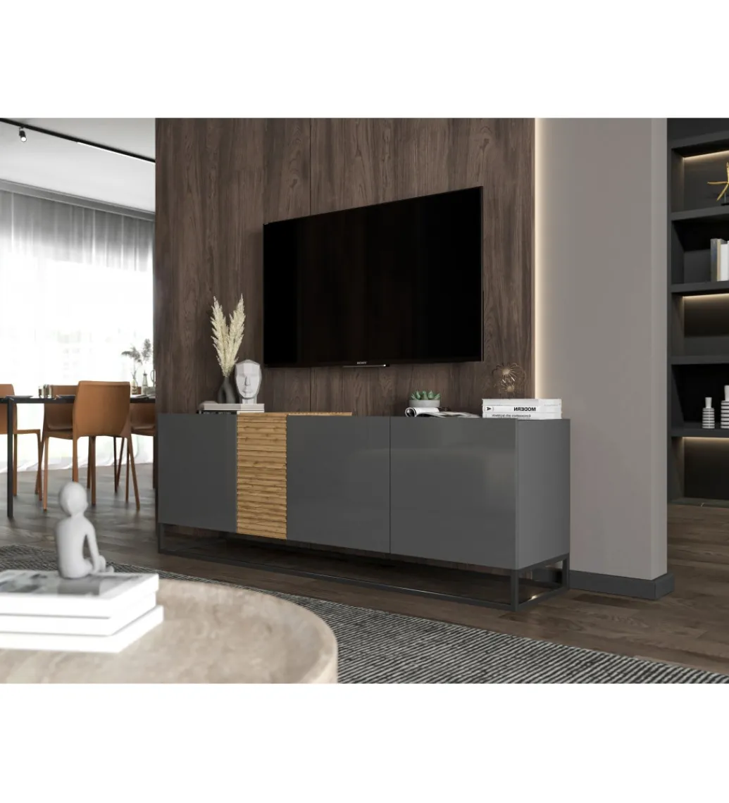 Polski Design ML Stolik pod TV VANTA 160 cm antracytowy