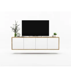 Polski Design ML Stolik pod Tv wiszący Apollo B 150 cm biały