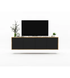 Polski Design ML Stolik pod Tv wiszący Apollo B 150 cm czarny