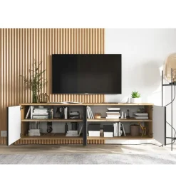 Polski Design ML Stolik pod Tv wiszący Apollo B 150 cm czarny