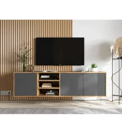 Polski Design ML Stolik Pod Tv wiszący Apollo 150 Cm antracytowy