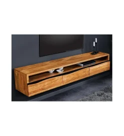 Invicta Interior Stolik pod TV wiszący ARKTYKA Mammut 160 cm drewno akacja honey OUTLET