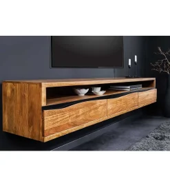 Invicta Interior Stolik pod TV wiszący ARKTYKA Mammut 160 cm drewno akacja honey OUTLET