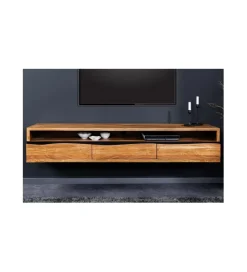 Invicta Interior Stolik pod TV wiszący ARKTYKA Mammut 160 cm drewno akacja honey OUTLET