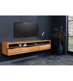 Invicta Interior Stolik pod TV wiszący ARKTYKA Mammut 160 cm drewno akacja honey OUTLET