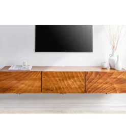 Invicta Interior Stolik pod Tv wiszący DAVIDE Scorpion 160 cm drewno mango brąz