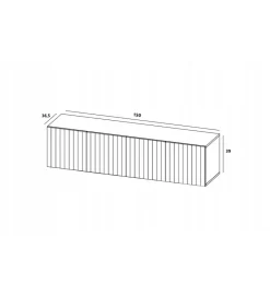 Polski Design ML Stolik pod TV wiszący ELPIS 150 cm biały