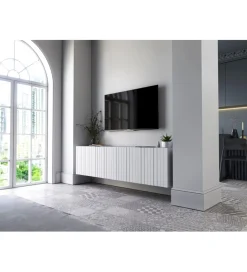 Polski Design ML Stolik pod TV wiszący ELPIS 150 cm biały