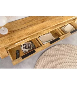 Invicta Interior Stolik pod TV wiszący IRON CRAFT 160 cm drewno mango