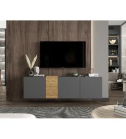 Polski Design ML Stolik pod TV wiszący VANTA 160 cm antracyt mat