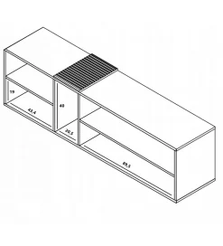 Polski Design ML Stolik pod TV wiszący VANTA 160 cm antracytowy