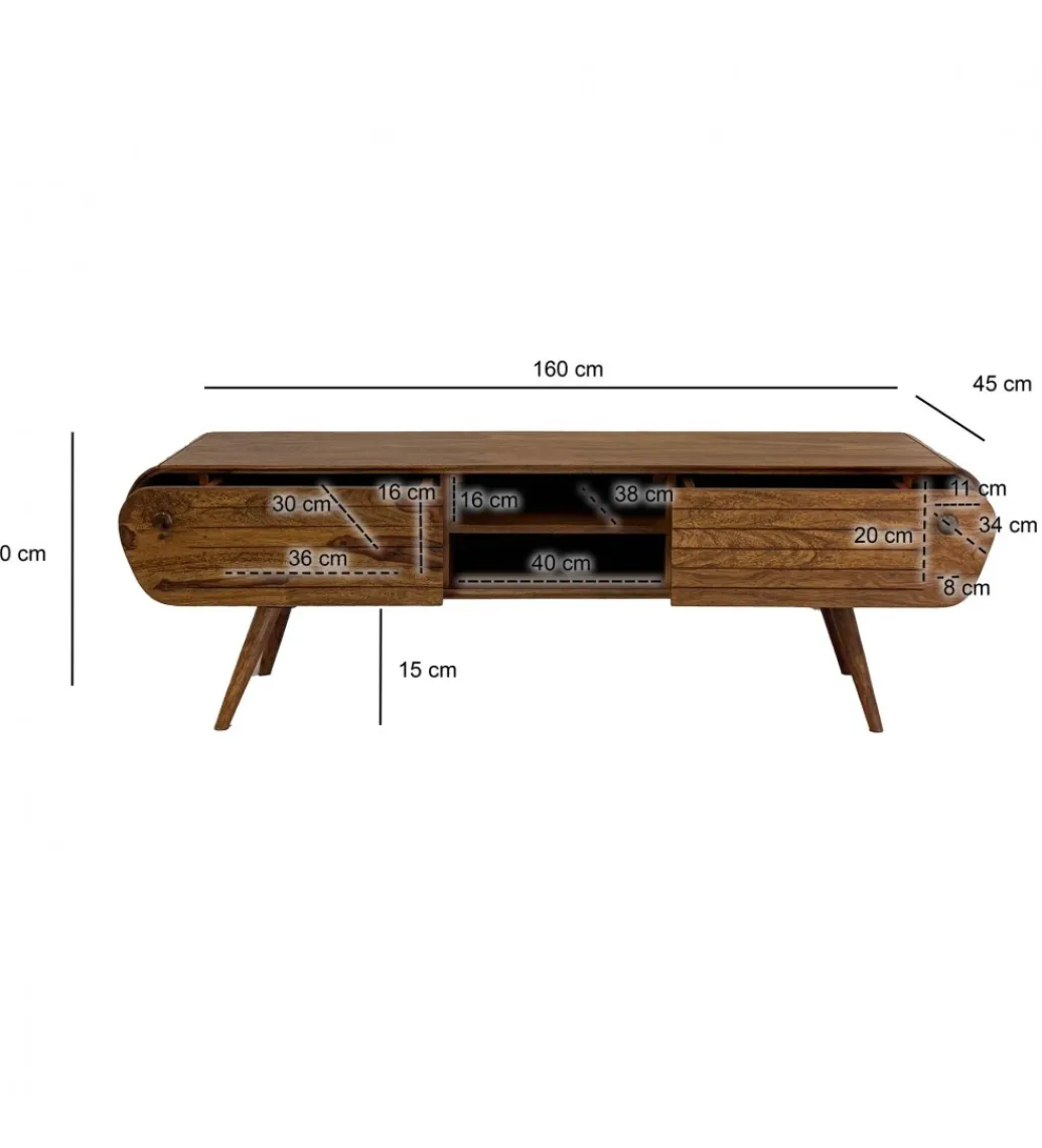 WOHNLING, GERMANY Stolik pod TV WOHNLING 160 cm drewno sheesham