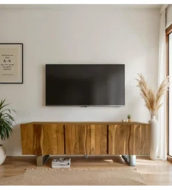 WOHNLING, GERMANY Stolik pod TV WOHNLING 160 cm drewno akacja