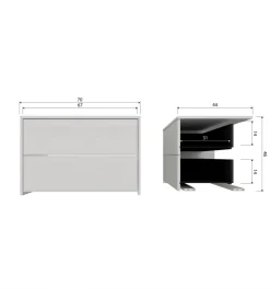 WOOOD Stolik pod TV YISSA 70 cm szara