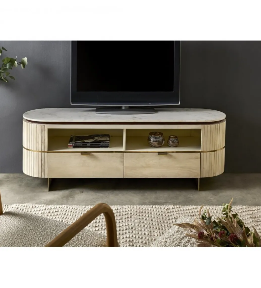 Imeri Stolik TV ATERIUM 145 cm drewno mango