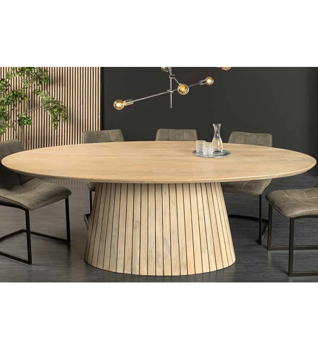 Invicta Interior Stół owalny TOMES 220 cm drewno mango bielone