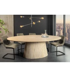 Invicta Interior Stół owalny TOMES 220 cm drewno mango bielone