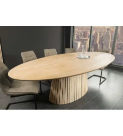 Invicta Interior Stół owalny TOMES 220 cm drewno mango bielone