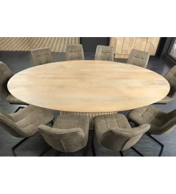 Invicta Interior Stół owalny TOMES 220 cm drewno mango bielone