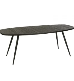 J-Line Stół owalny ZAMBIA 200 cm drewno teak czarny