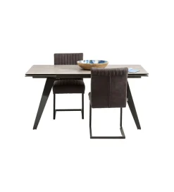 KDesign Stół rozkładany AMSTERDAM od 160 do 240 cm ceramika czarna szkło