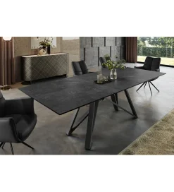 Invicta Interior Stół rozkładany ATLAS 160 do 200 cm ceramika w optyce marmuru grafit
