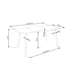 Halmar Stół rozkładany DICKSON 150 cm - 210 cm w optyce dąb naturalny