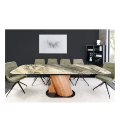 Invicta Interior Stół rozkładany ELEMENTS od 180 do 260 cm blat ceramika w optyce marmuru