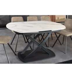 Invicta Interior Stół rozkładany INCEPTION od 130 do 190 cm ceramiczny blat w optyce marmuru