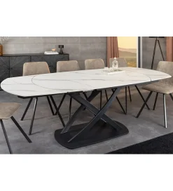 Invicta Interior Stół rozkładany INCEPTION od 130 do 190 cm ceramiczny blat w optyce marmuru