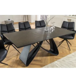 Invicta Interior Stół rozkładany INFINITY 180 cm 220 cm 260 cm rdzawoczarny ceramika