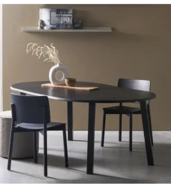 WOOOD Stół rozkładany LANGE JAN 120 cm drewno dębu czarny