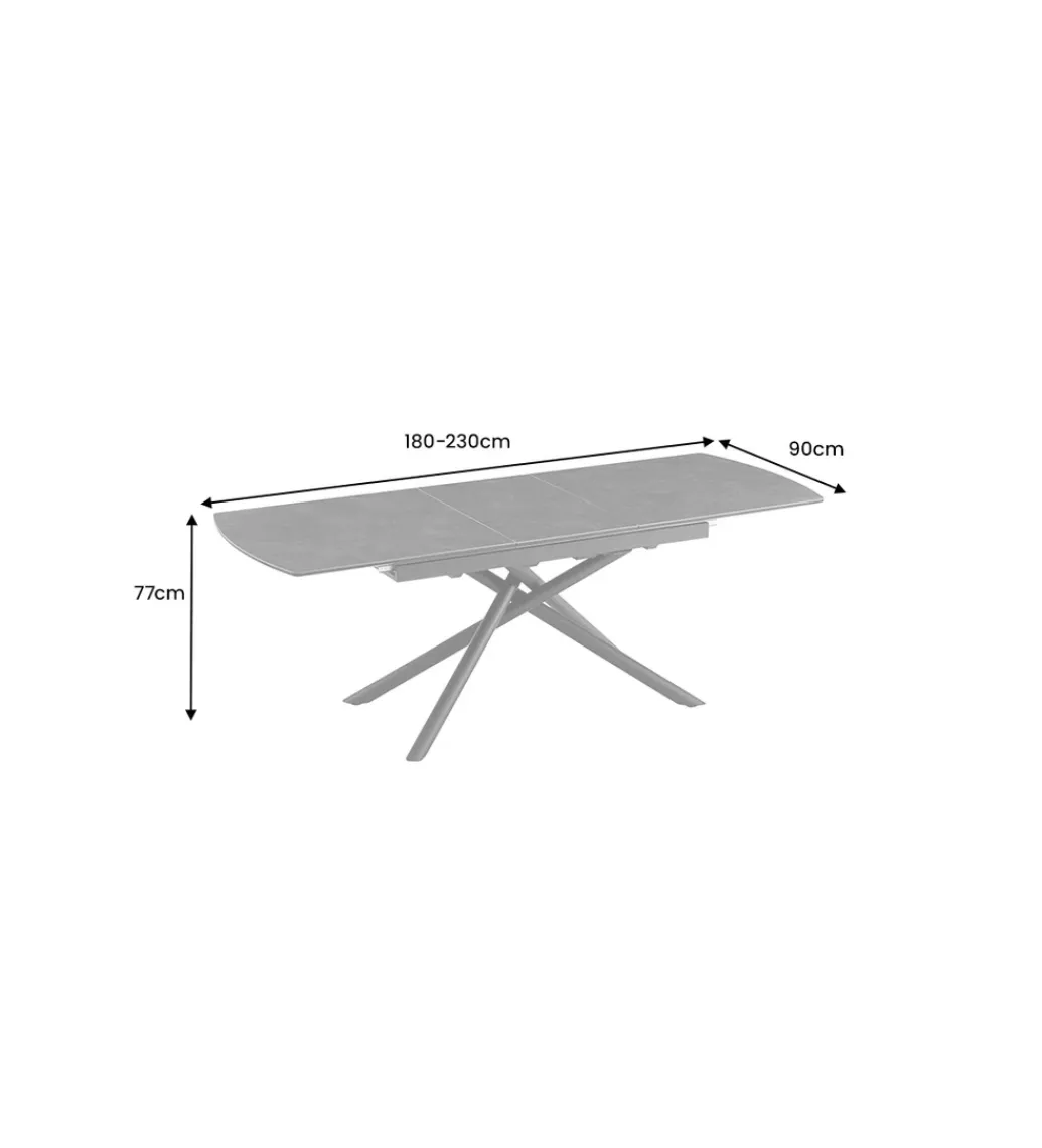Invicta Interior Stół rozkładany MIKADO 180 do 230 cm ceramiczny grafit