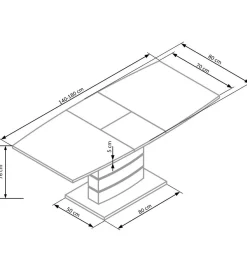 Halmar Stół rozkładany NORD 140 cm - 180 cm biały