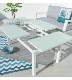 Zona-Design Stół rozkładany ogrodowy AGNES 120 cm biały