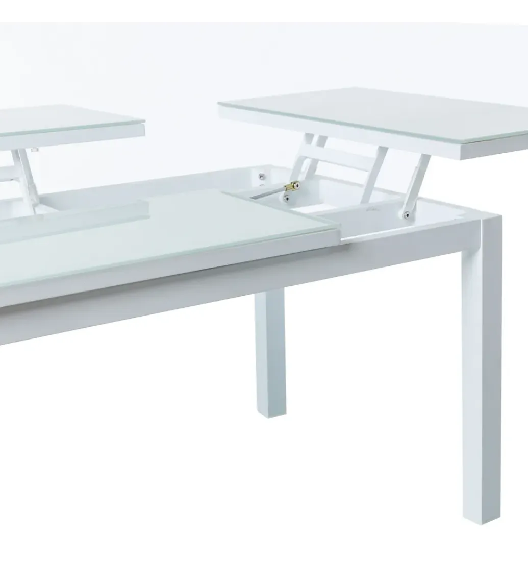 Zona-Design Stół rozkładany ogrodowy AGNES 120 cm biały